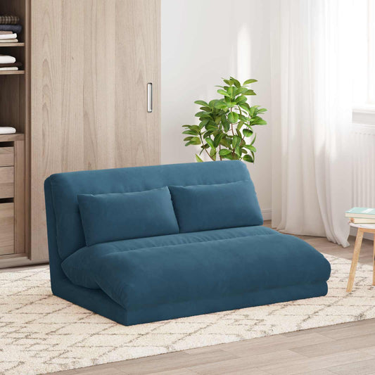 Sedia da Pavimento Blu 110 x 82 x 55 cm Velluto | homemem39