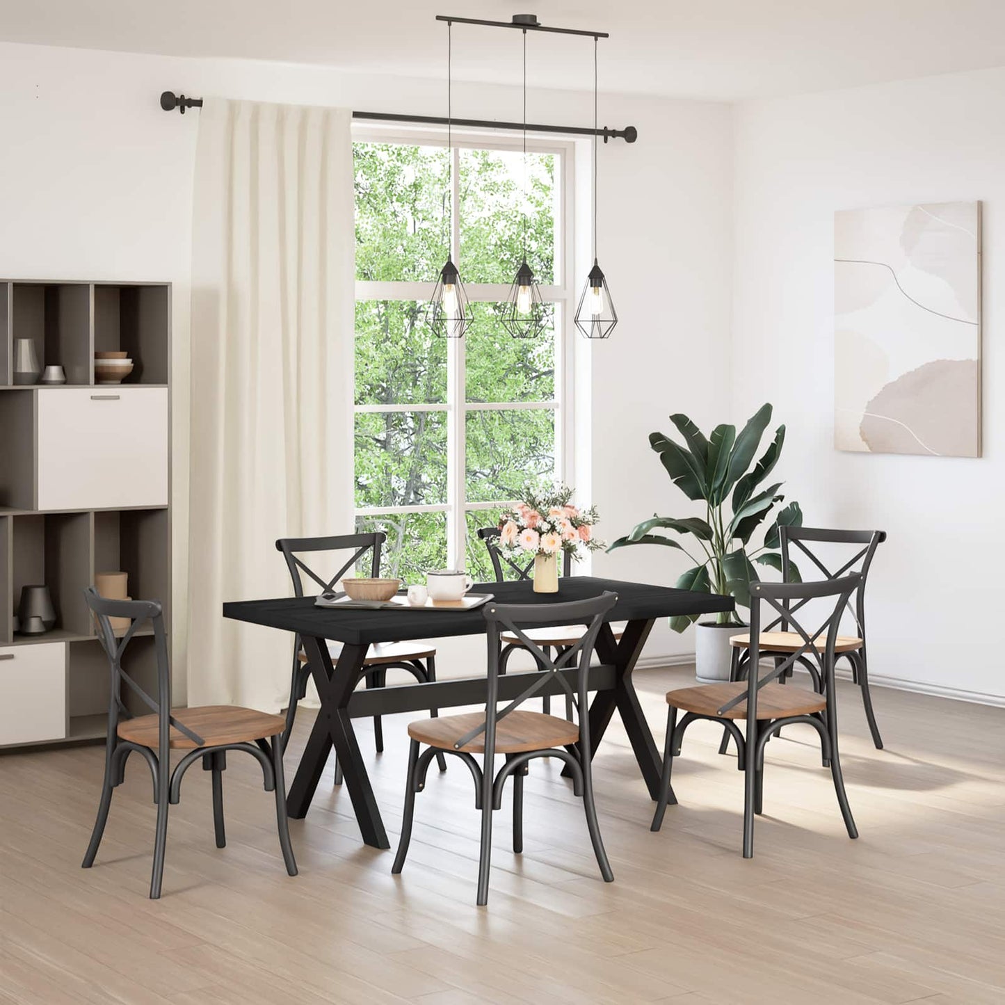 Tavolo da pranzo NOAIN 160 cm Legno Massello di Pino Nero | homemem39