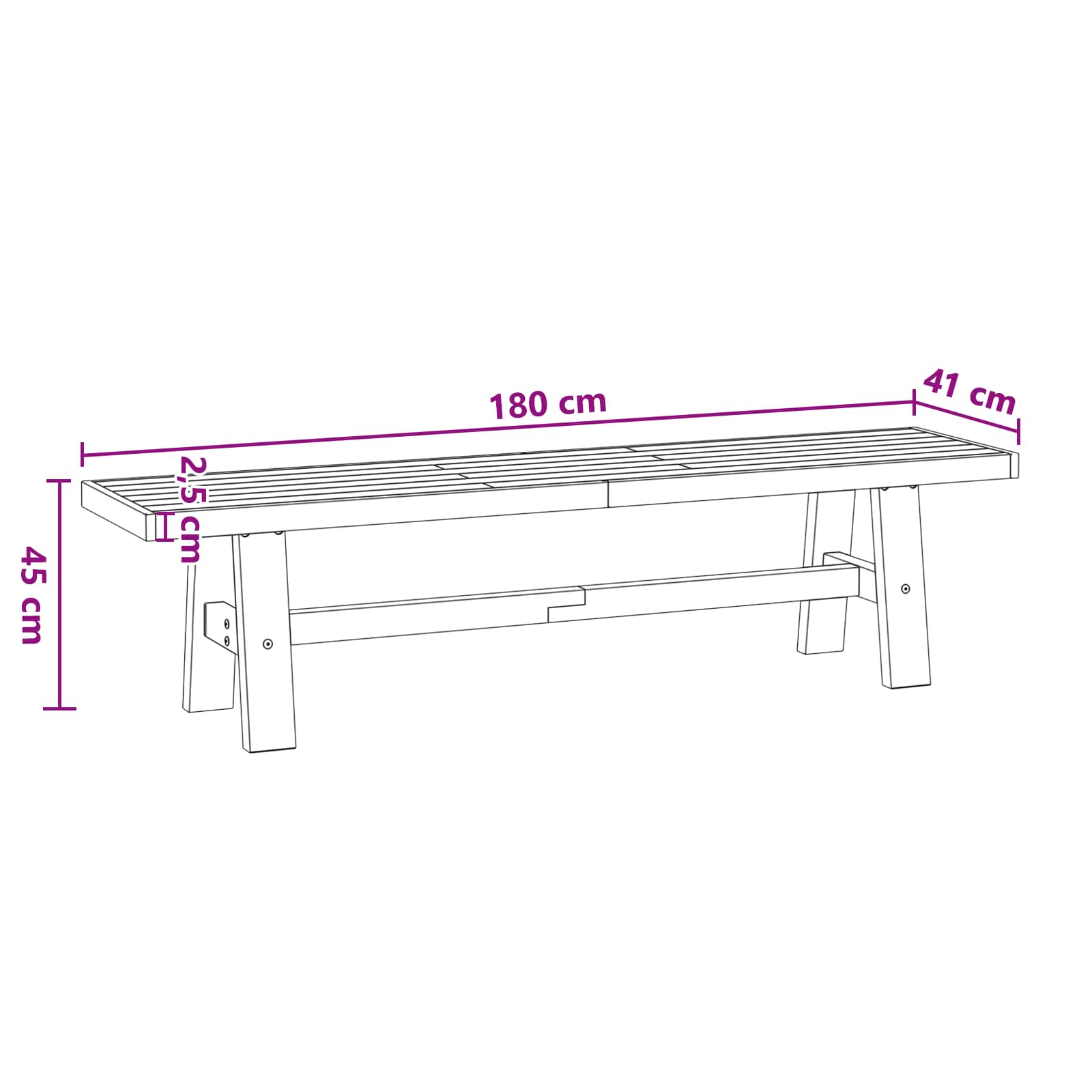 Panchina da pranzo NOAIN 180 x 41 x 45 cm | homemem39