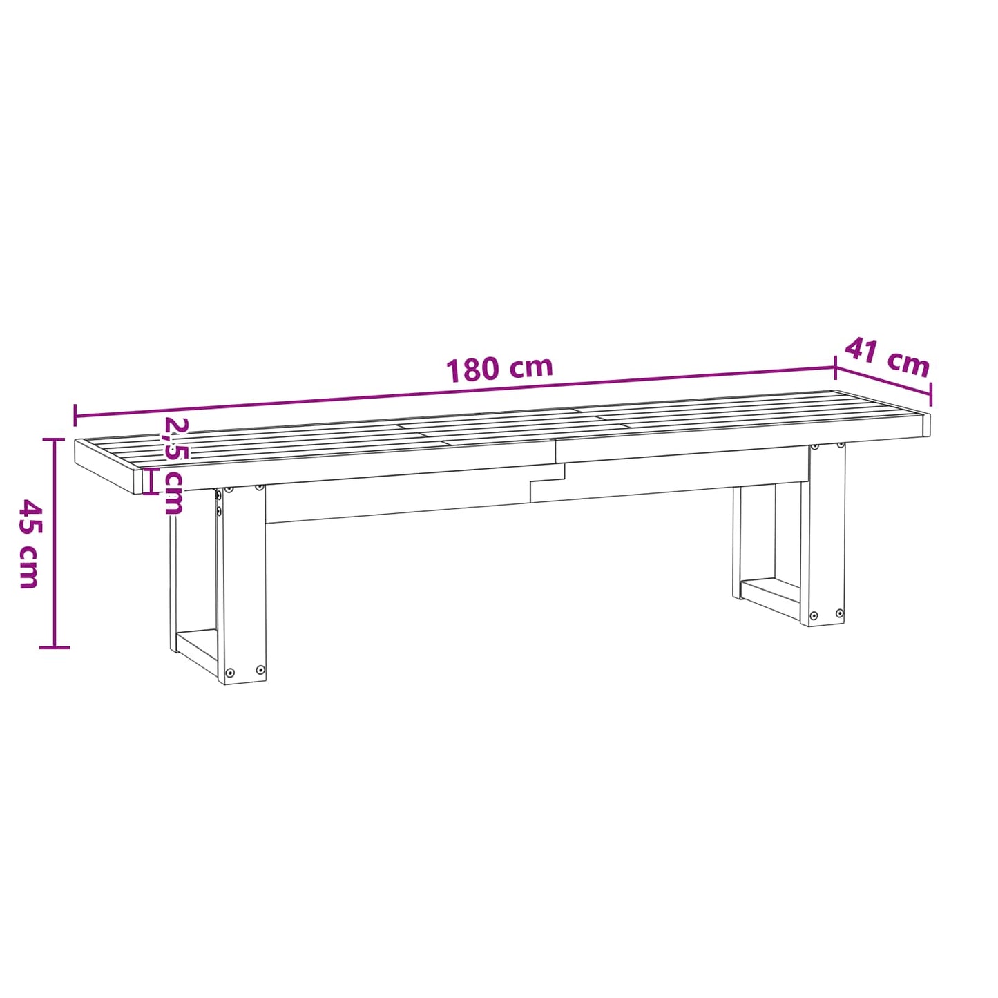 Panchina da pranzo NOAIN 180 x 41 x 45 cm | homemem39
