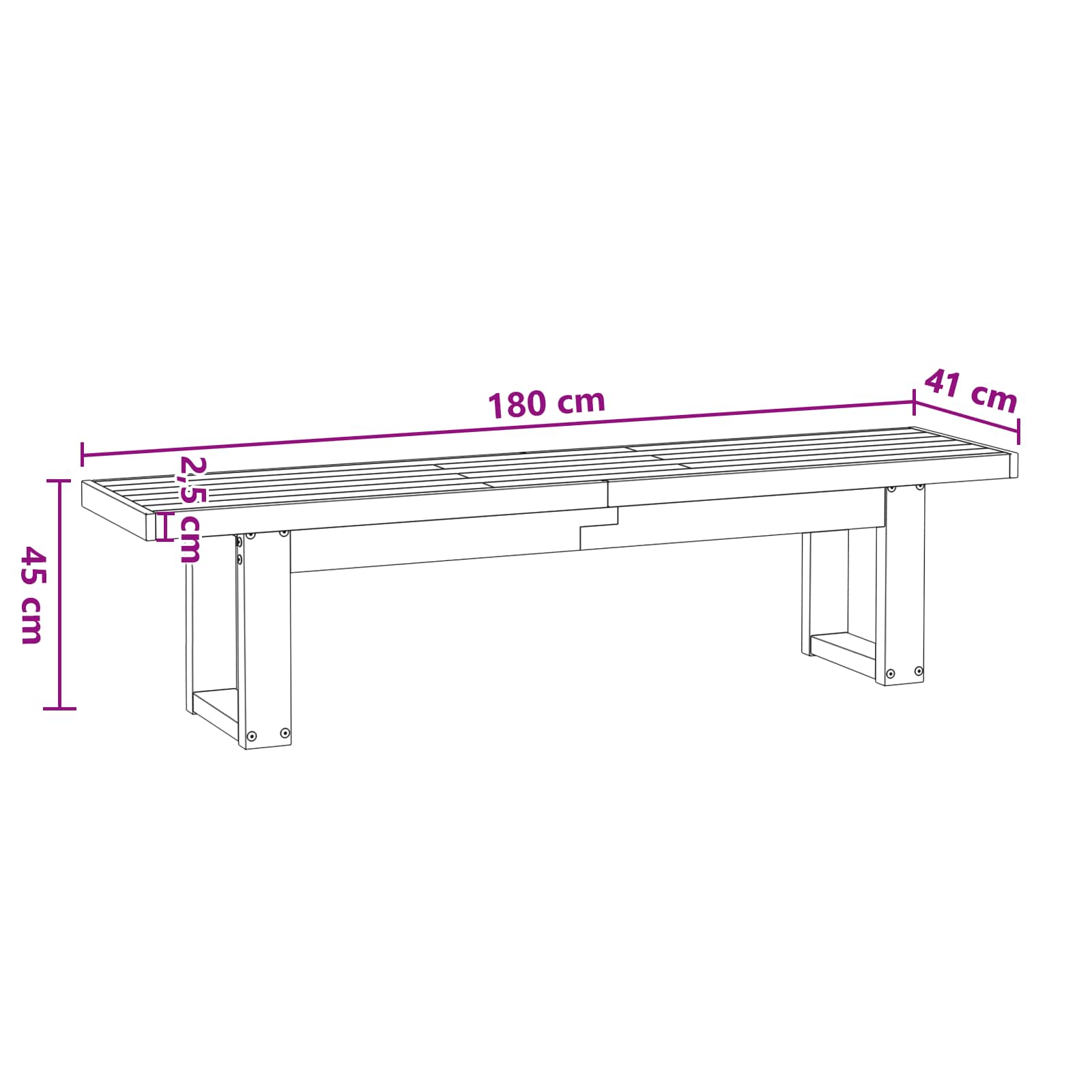 Panchina da pranzo NOAIN 180 x 41 x 45 cm | homemem39