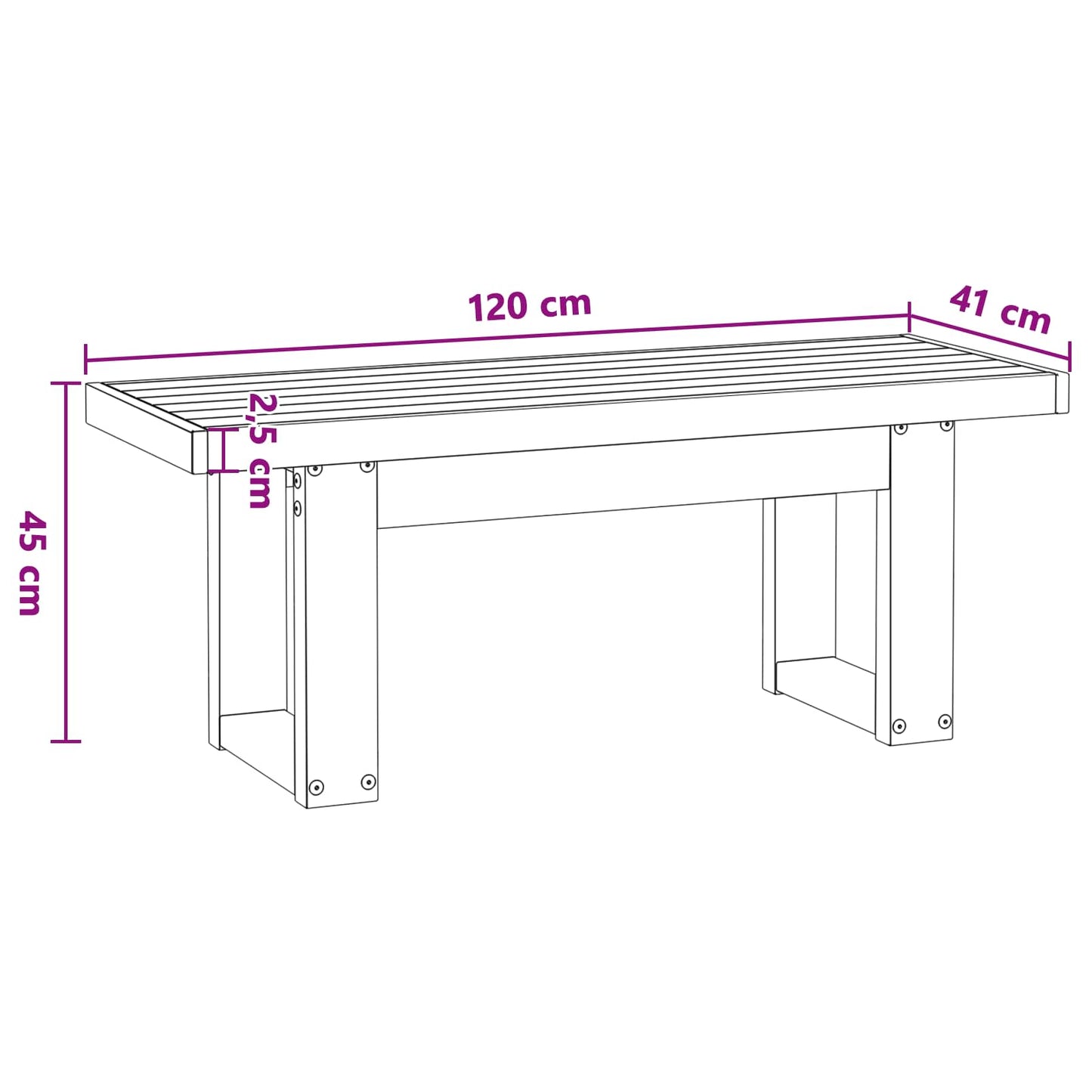 Panchina da pranzo NOAIN 120 x 41 x 45 cm | homemem39