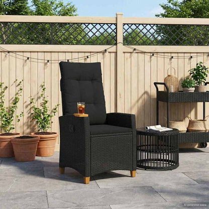 Poltrona reclinabile con tavolino Nero 62 x 64 x 112 cm | homemem39