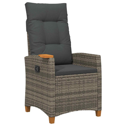 Poltrona reclinabile con tavolino 62 x 64 x 112 cm polyrattan | homemem39