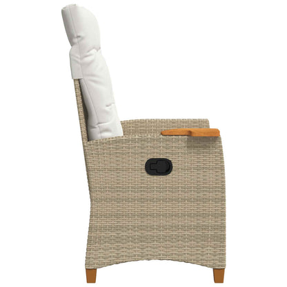 Poltrona reclinabile con tavolino 62 x 64 x 112 cm polyrattan | homemem39