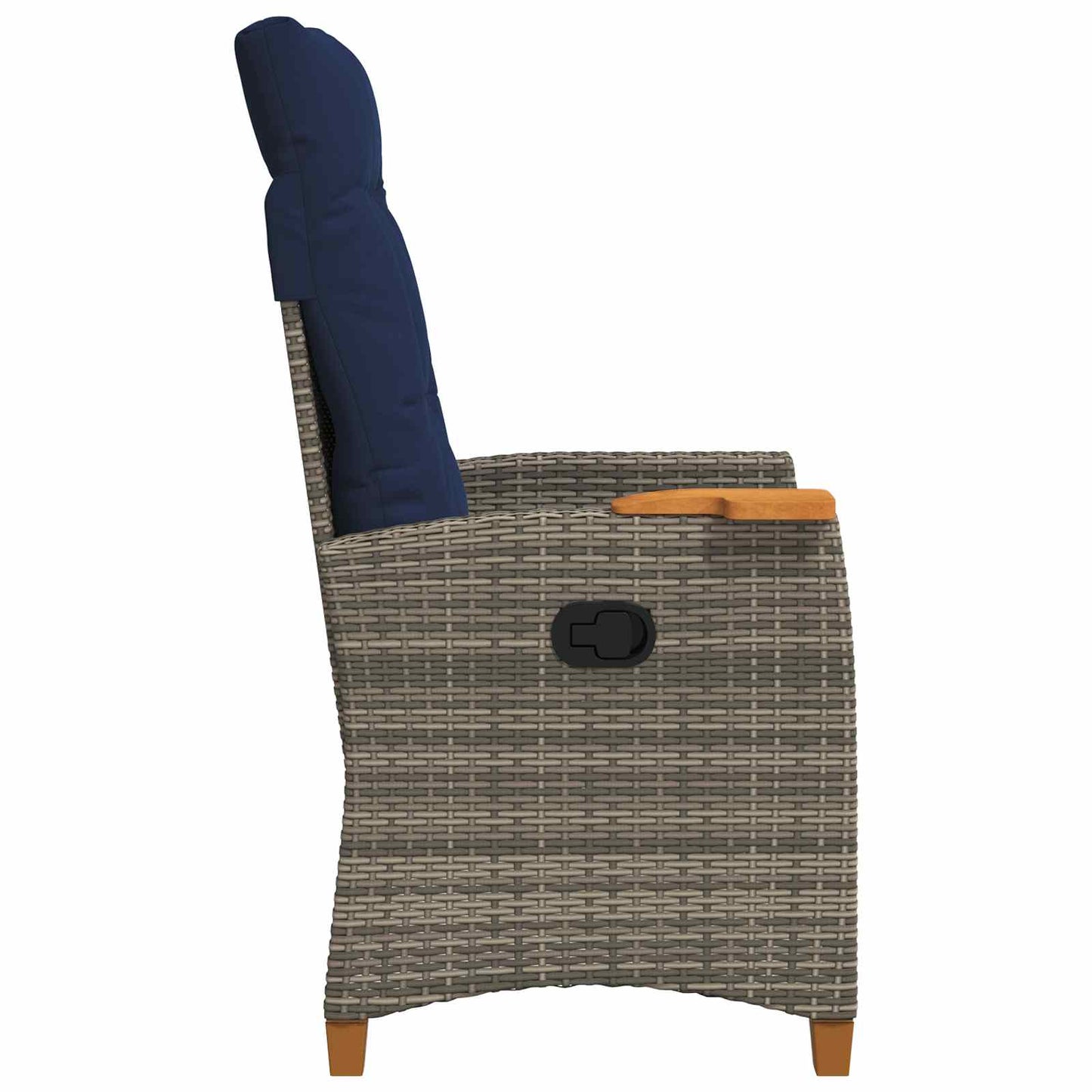 Poltrona reclinabile con tavolino 62 x 64 x 112 cm polyrattan | homemem39