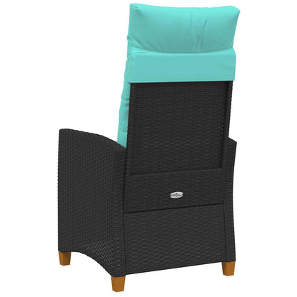 Poltrona reclinabile con tavolino 62 x 64 x 112 cm polyrattan | homemem39