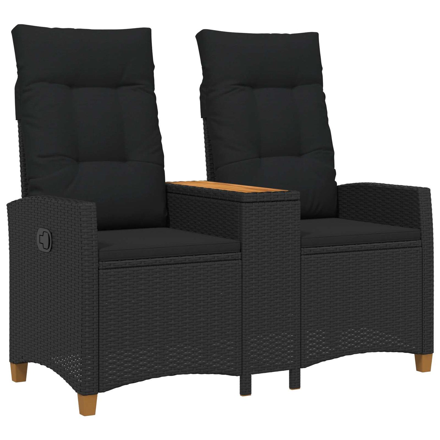 Panchina reclinabile con tavolo Nero 126 x 65 x 112 cm