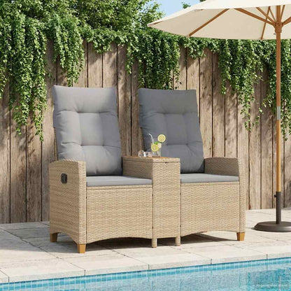 Panchina reclinabile con tavolo Beige e Grigio Chiaro