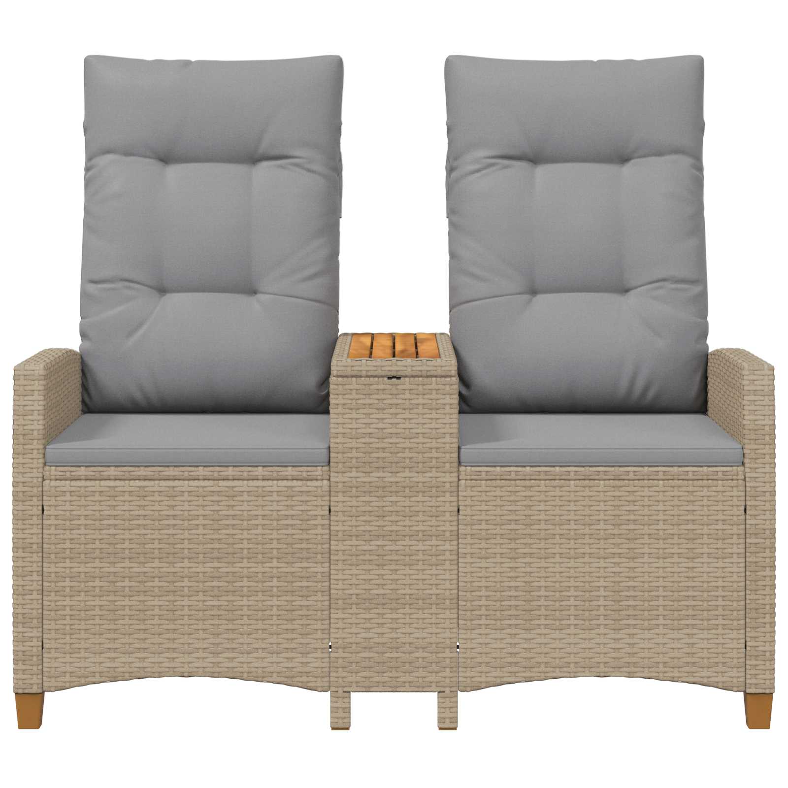 Panchina reclinabile con tavolo Beige e Grigio Chiaro | homemem39