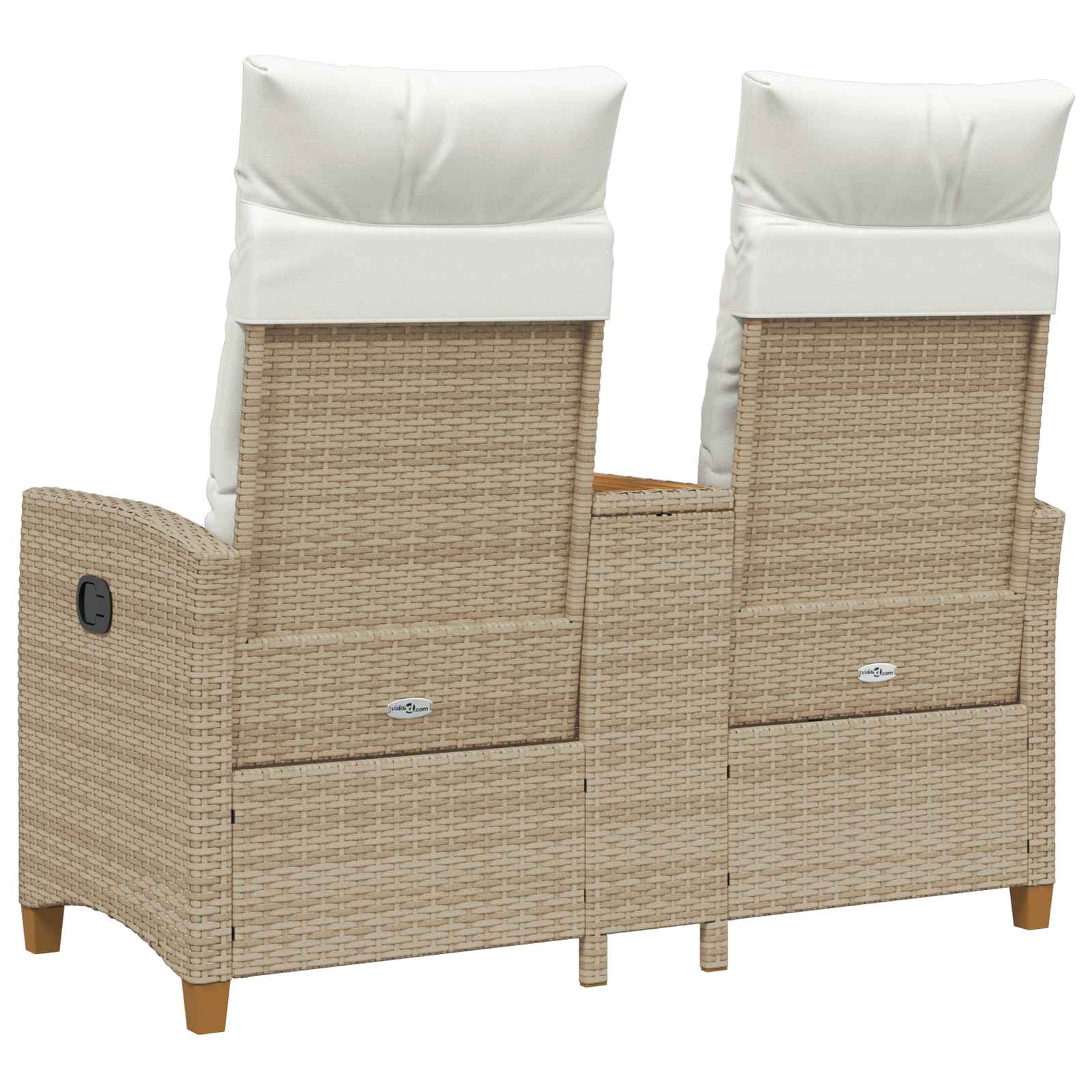 Panchina reclinabile con tavolo Beige e Bianco Crema polyrattan | homemem39