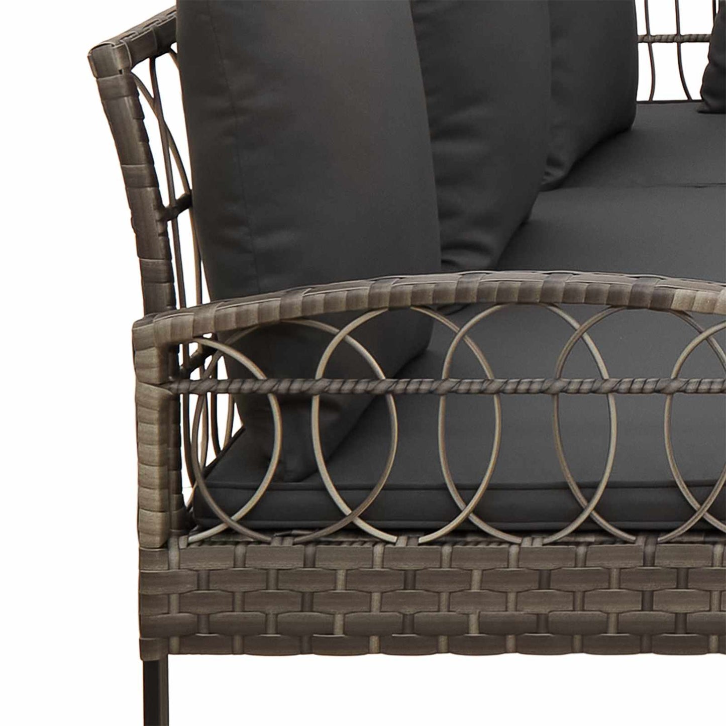 Set Divano da Giardino con cuscino 2 pcs Grigio | homemem39