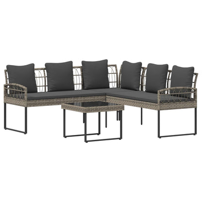 Set Divano da Giardino con cuscino 2 pcs Grigio