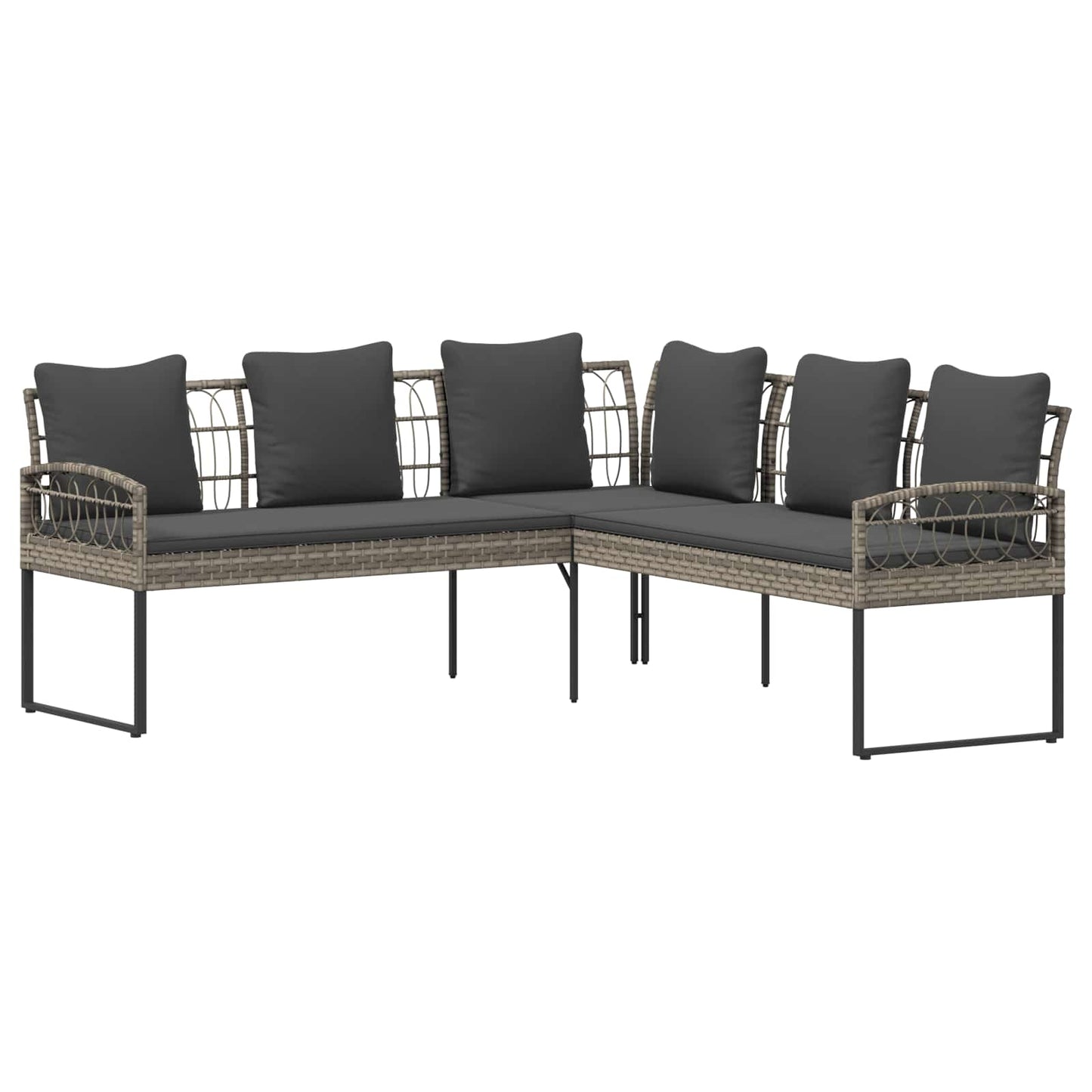 Set Divano da Giardino con cuscino 2 pcs Grigio | homemem39