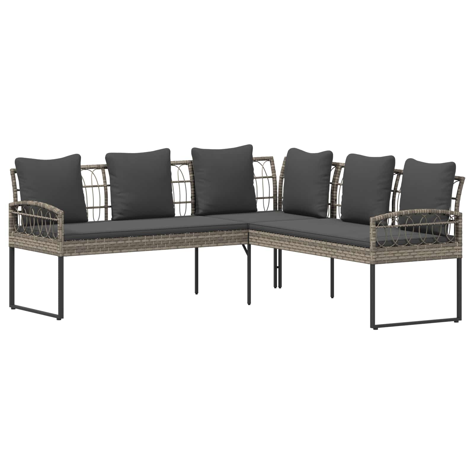 Set Divano da Giardino con cuscino 2 pcs Grigio | homemem39