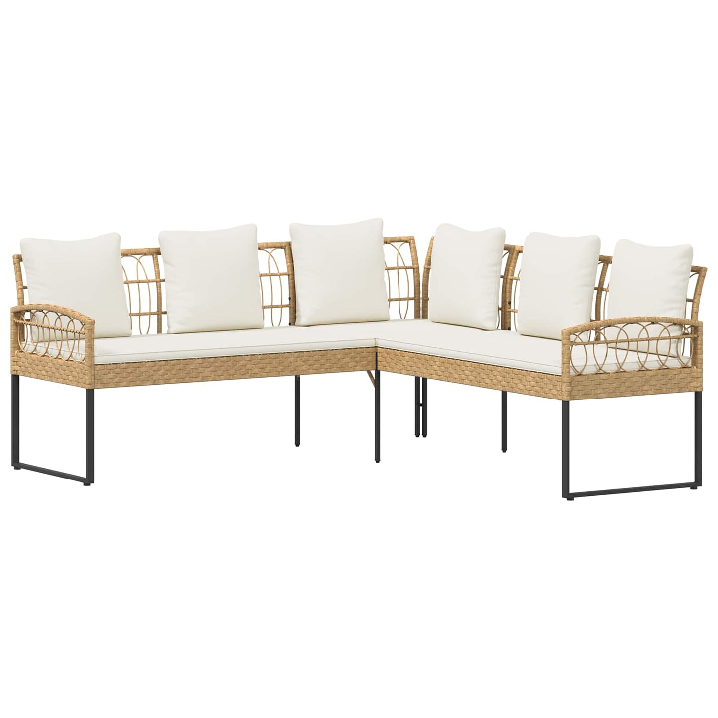 Set Divano da Giardino 2 pcs Naturale Rattan sintetico Acciaio | homemem39