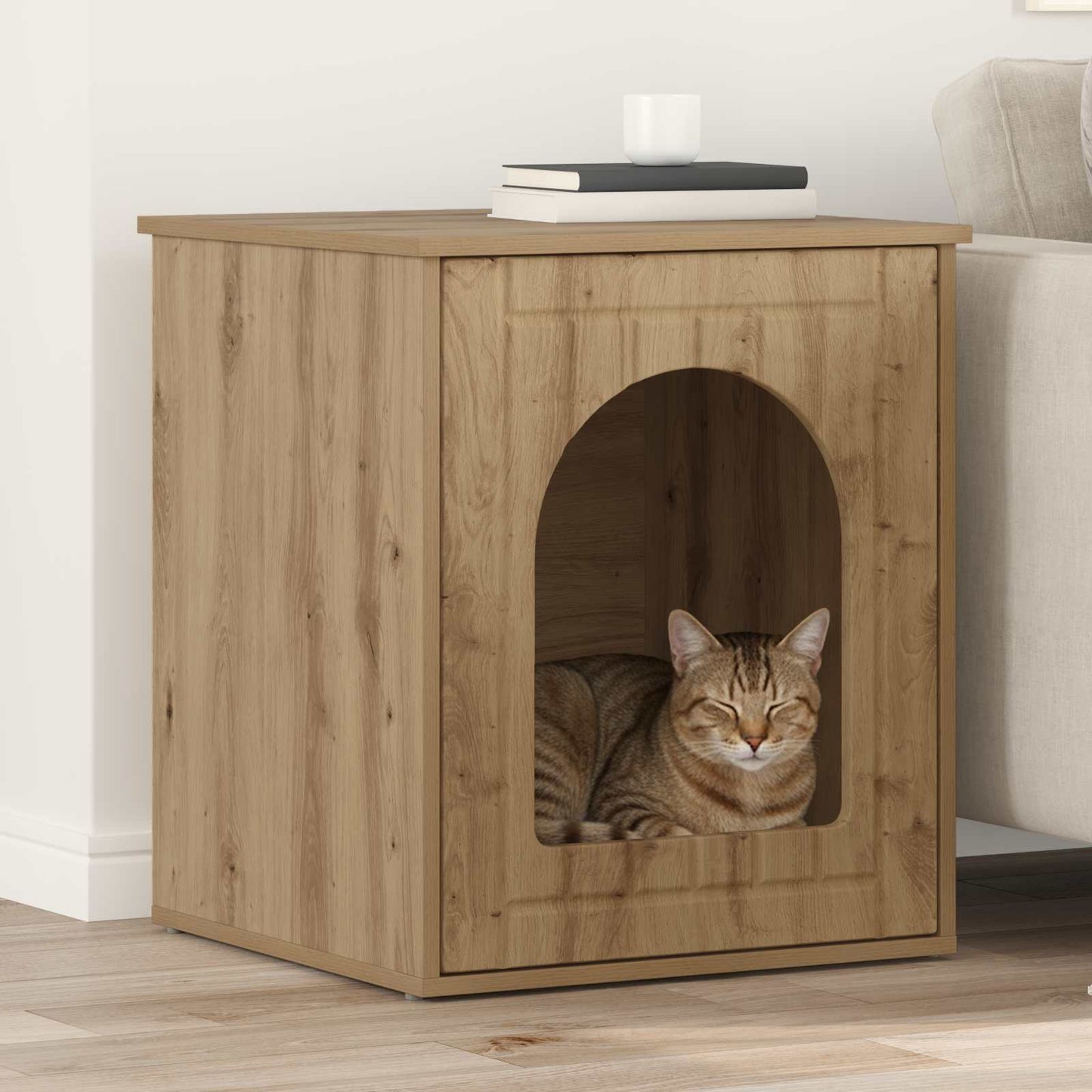 Casa per Gatti Rovere Artigianale 53 x 52 x 62 cm | homemem39