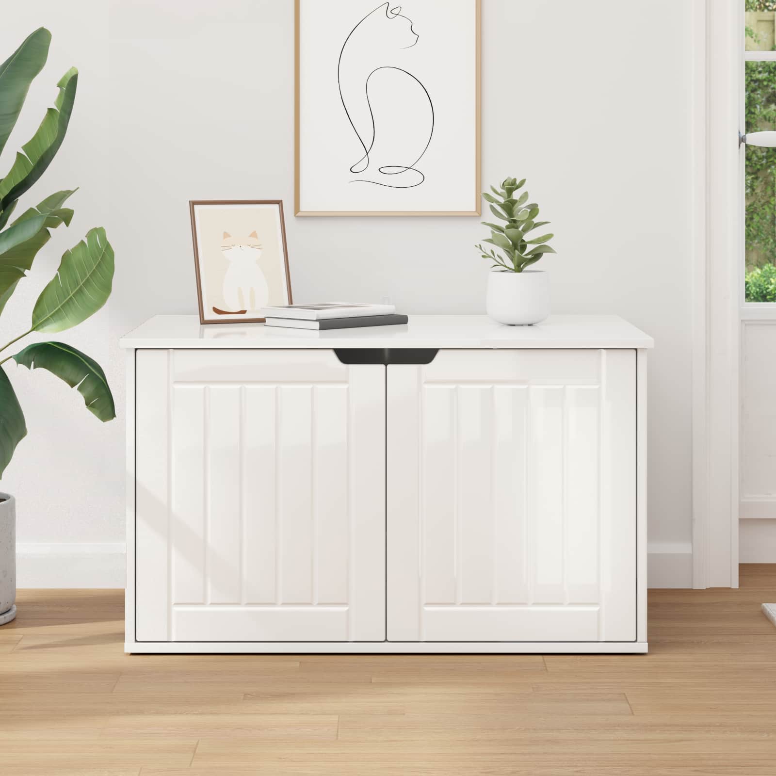 Casa per Gatti Bianco Lucido 85 x 55 x 50,5 cm | homemem39