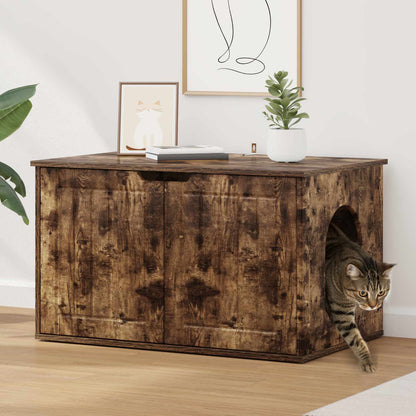 Casa per Gatti Rovere fumé 85 x 55 x 50,5 cm Legno multistrato | homemem39