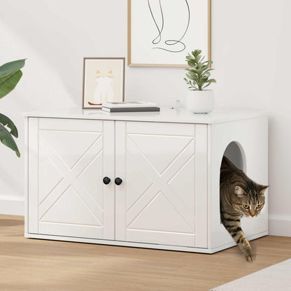 Casa per Gatti Bianco Lucido 85 x 55 x 50 cm Legno multistrato | homemem39