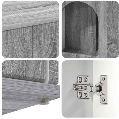 Casa per Gatti Grigio Sonoma 85 x 55 x 50 cm Legno multistrato | homemem39