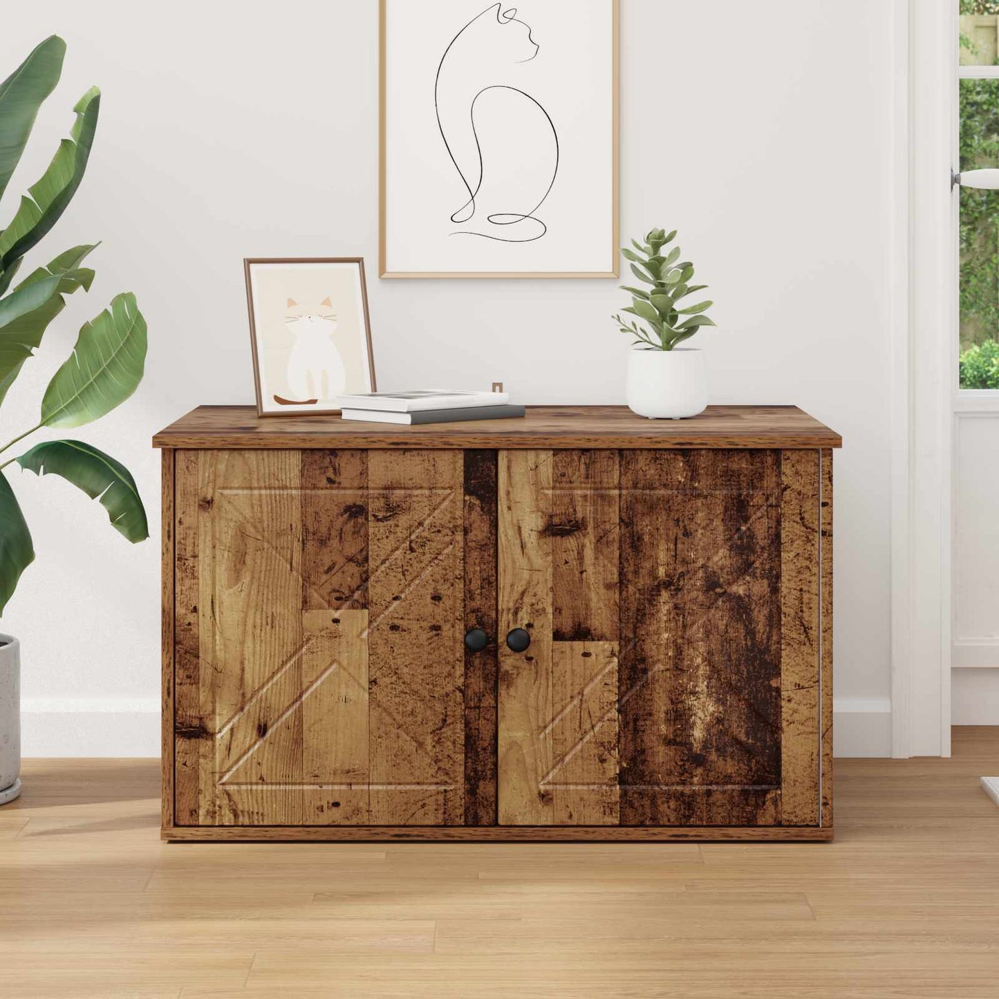 Casa per Gatti Legno vecchio 85 x 55 x 50 cm Legno multistrato