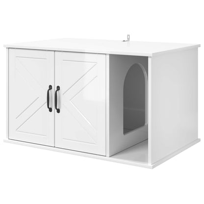 Casa per Gatti Bianco Lucido 85 x 55 x 50 cm Legno multistrato | homemem39