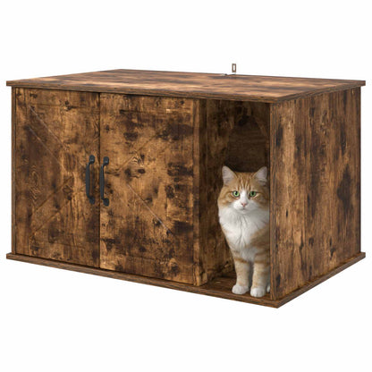 Casa per Gatti Rovere fumé 85 x 55 x 50 cm Legno multistrato | homemem39