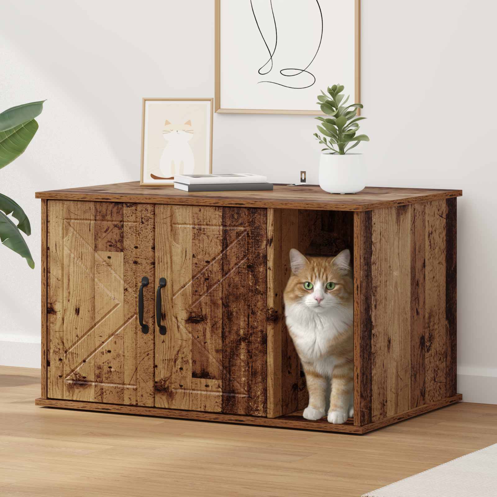 Casa per Gatti Legno vecchio 85 x 55 x 50 cm Legno multistrato | homemem39