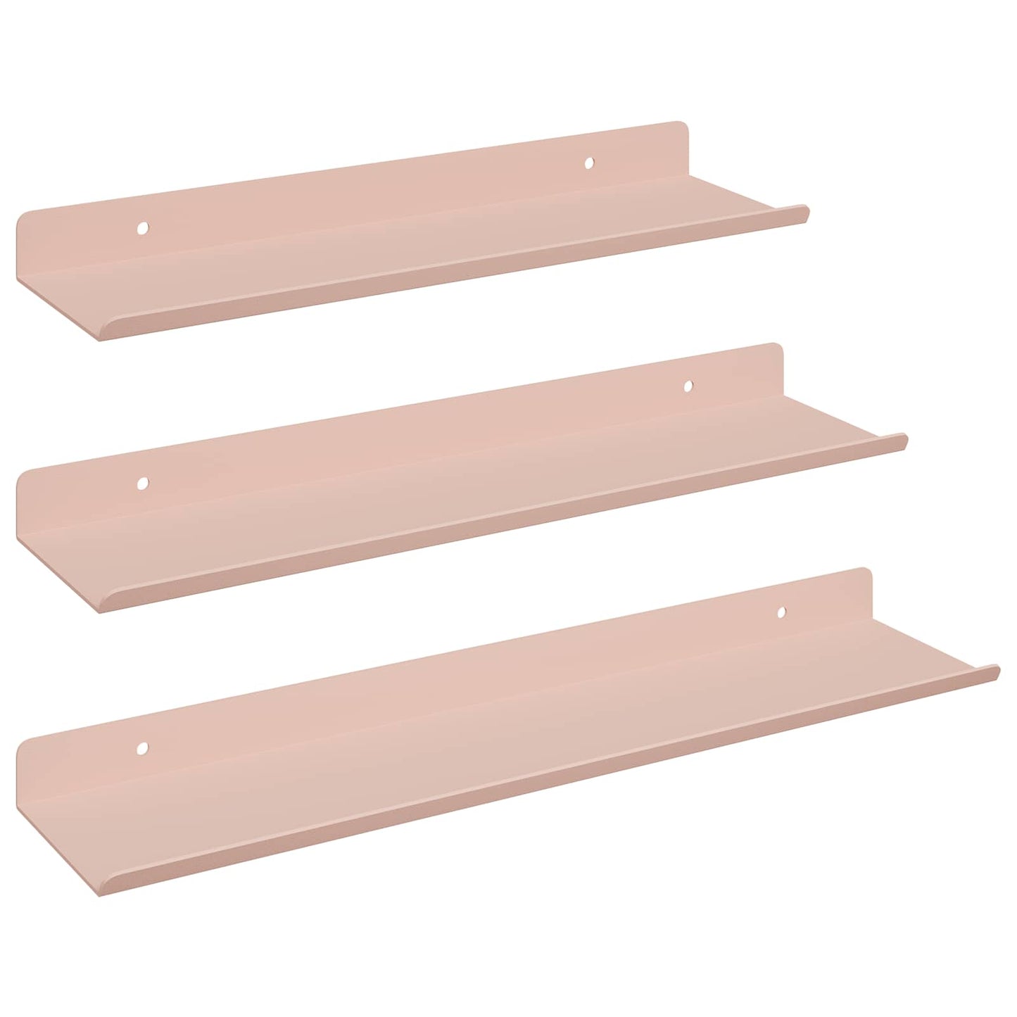 Mensola sospesa 3 pcs Rosa 40 x 9 x 2,5 cm Acciaio | homemem39