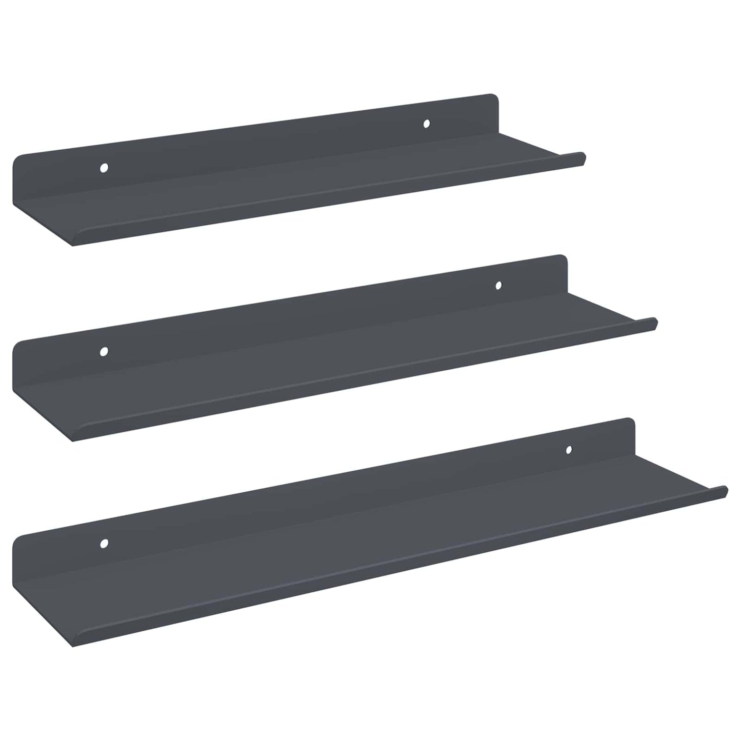Mensola sospesa 3 pcs Antracite 40 x 9 x 2,5 cm Acciaio | homemem39