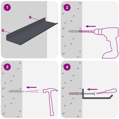 Mensola sospesa 3 pcs Antracite 40 x 9 x 2,5 cm Acciaio | homemem39