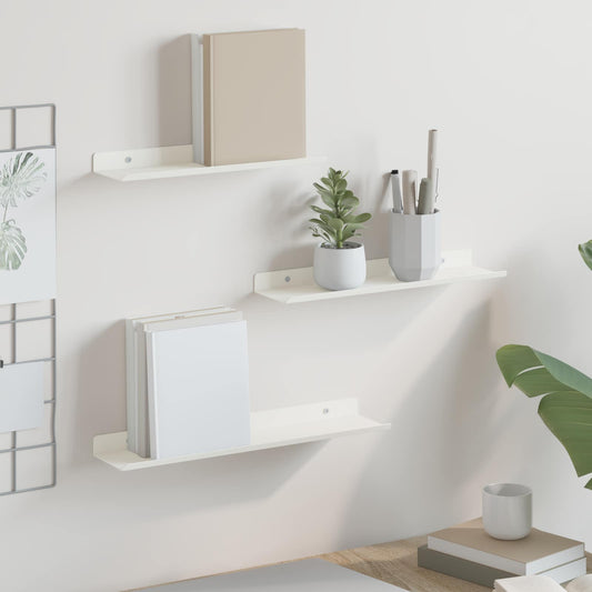 Mensola sospesa 3 pcs Bianco 40 x 9 x 2,5 cm Acciaio | homemem39