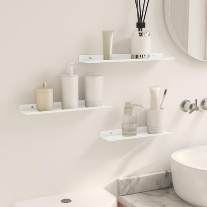 Mensola sospesa 3 pcs Bianco 40 x 9 x 2,5 cm Acciaio | homemem39