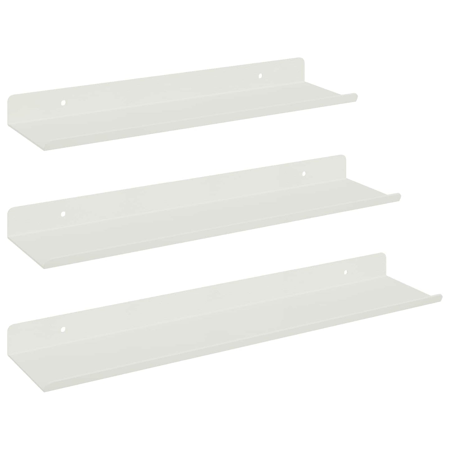 Mensola sospesa 3 pcs Bianco 40 x 9 x 2,5 cm Acciaio | homemem39