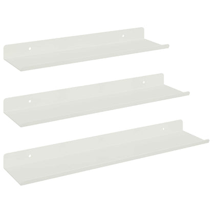 Mensola sospesa 3 pcs Bianco 40 x 9 x 2,5 cm Acciaio | homemem39