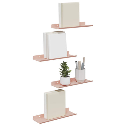 Mensola sospesa 4 pcs Rosa 30 x 9 x 2,5 cm Acciaio | homemem39