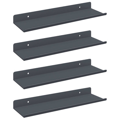 Mensola sospesa 4 pcs Antracite 30 x 9 x 2,5 cm Acciaio