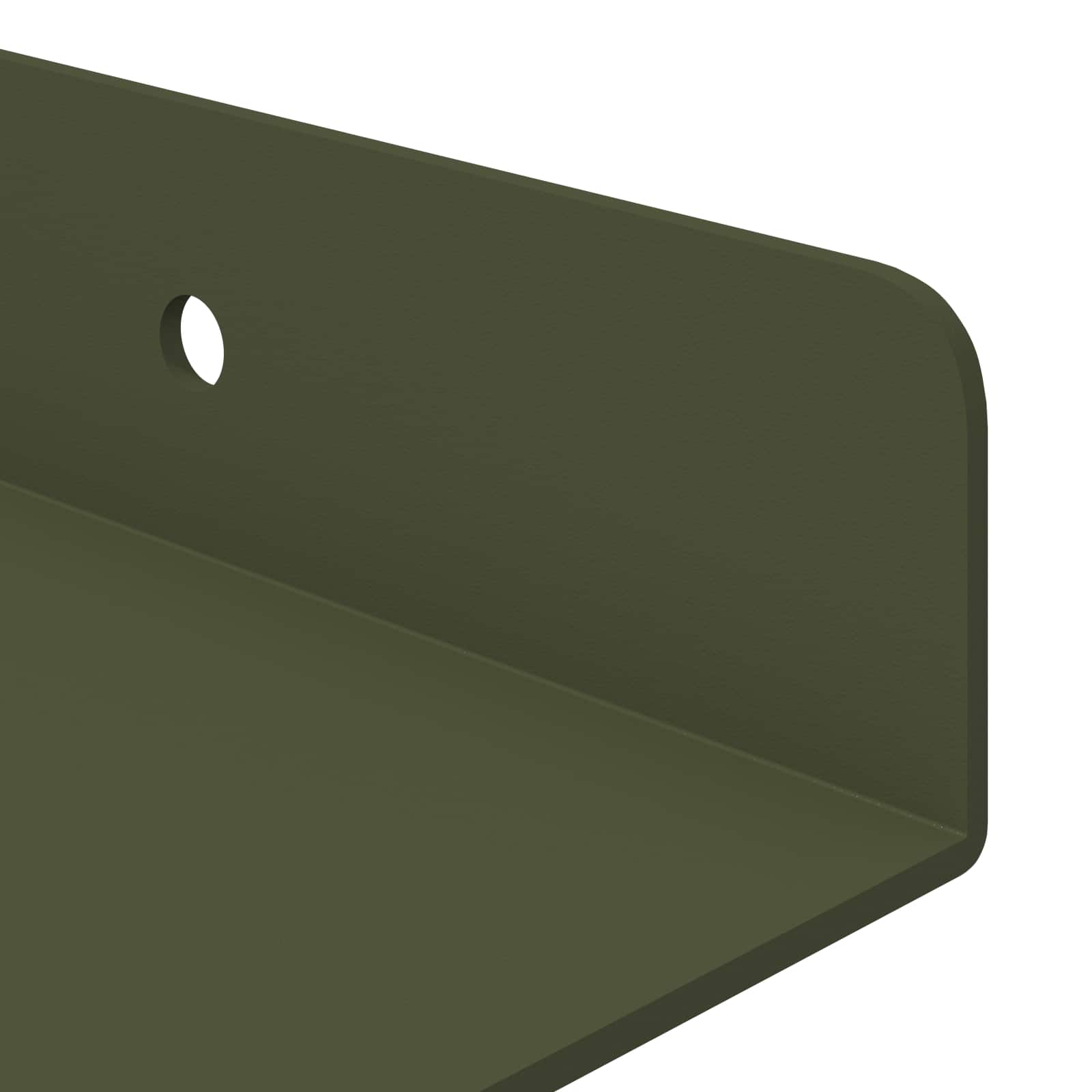 Mensola sospesa 2 pcs Verde oliva 30 x 9 x 2,5 cm Acciaio | homemem39
