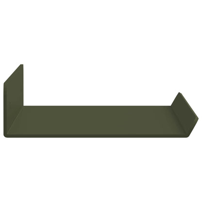 Mensola sospesa 2 pcs Verde oliva 30 x 9 x 2,5 cm Acciaio | homemem39