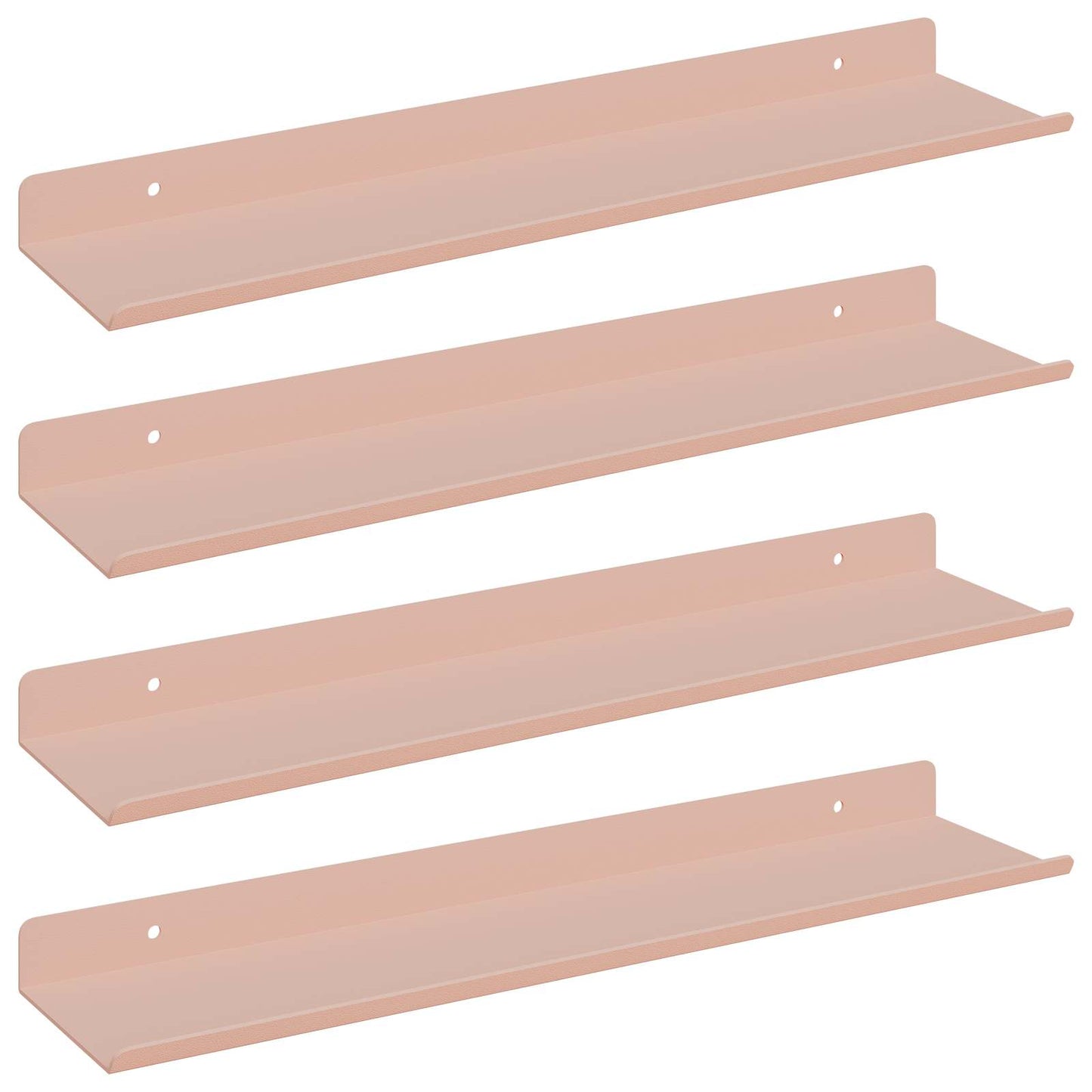 Mensola sospesa 4 pcs Rosa 40 x 8,5 x 2,5 cm Acciaio