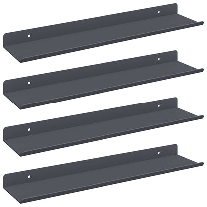 Mensola sospesa 4 pcs Antracite 40 x 8,5 x 2,5 cm Acciaio | homemem39