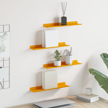 Mensola sospesa 4 pcs Giallo senape 40 x 8,5 x 2,5 cm Acciaio | homemem39