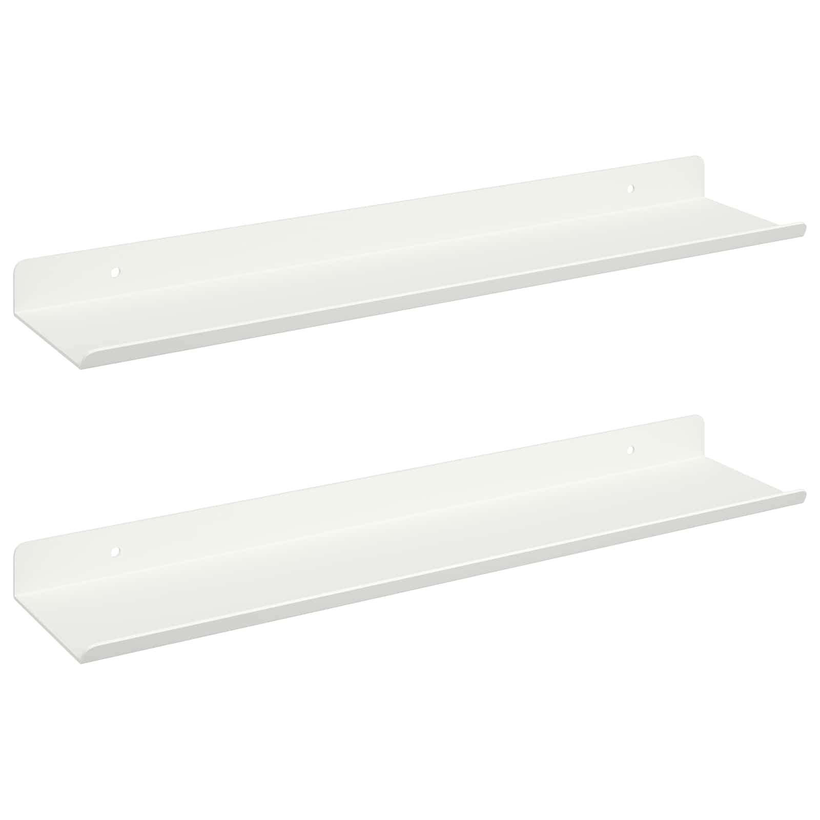 Mensola sospesa 2 pcs Bianco 40 x 8,5 x 2,5 cm Acciaio | homemem39
