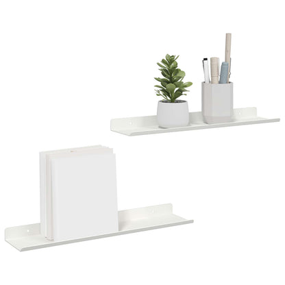 Mensola sospesa 2 pcs Bianco 40 x 8,5 x 2,5 cm Acciaio | homemem39