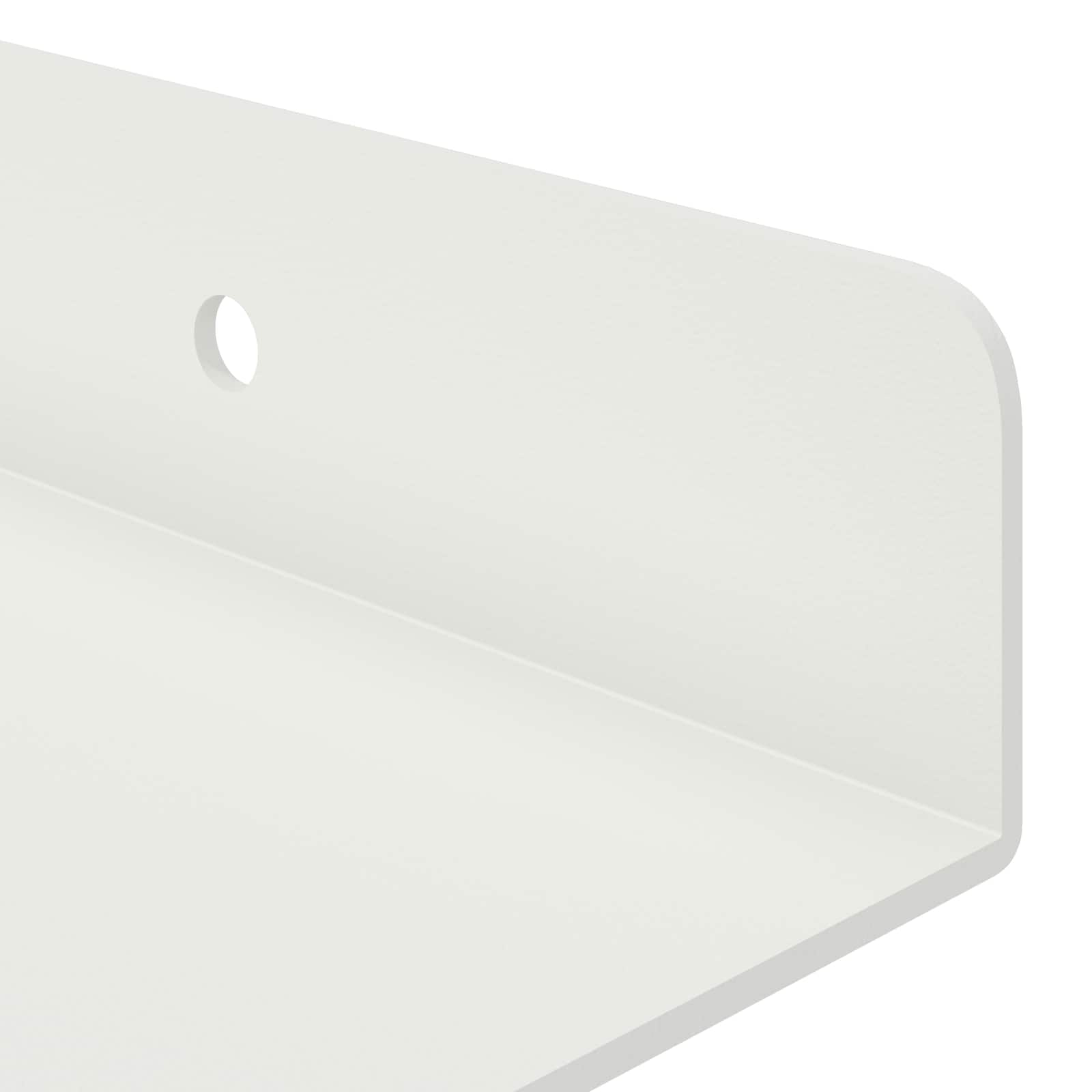 Mensola sospesa 4 pcs Bianco 40 x 8,5 x 2,5 cm Acciaio | homemem39