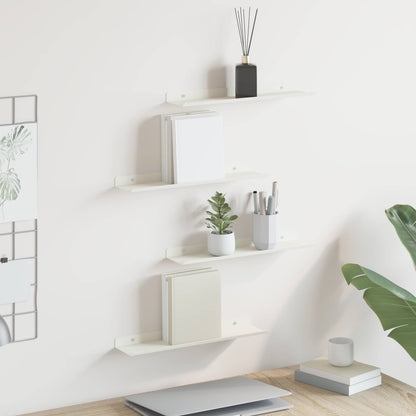Mensola sospesa 4 pcs Bianco 40 x 8,5 x 2,5 cm Acciaio | homemem39
