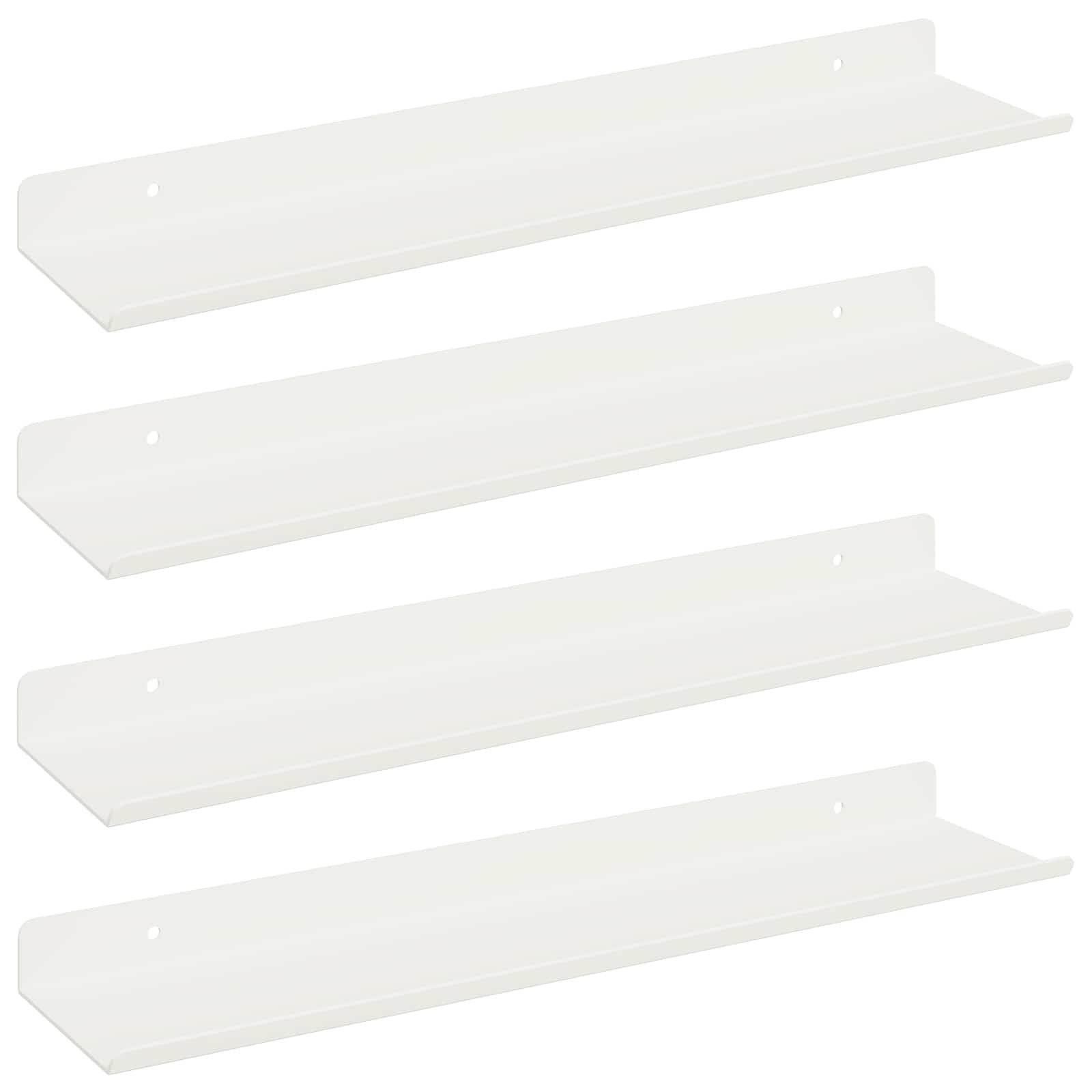 Mensola sospesa 4 pcs Bianco 40 x 8,5 x 2,5 cm Acciaio | homemem39
