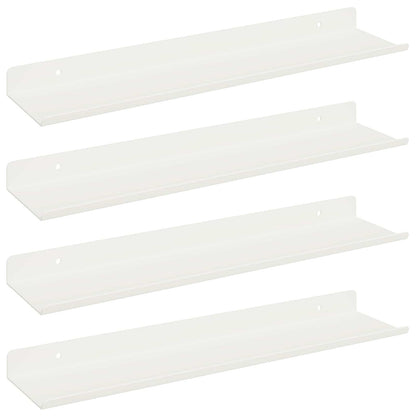 Mensola sospesa 4 pcs Bianco 40 x 8,5 x 2,5 cm Acciaio | homemem39