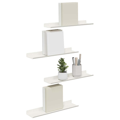 Mensola sospesa 4 pcs Bianco 40 x 8,5 x 2,5 cm Acciaio | homemem39